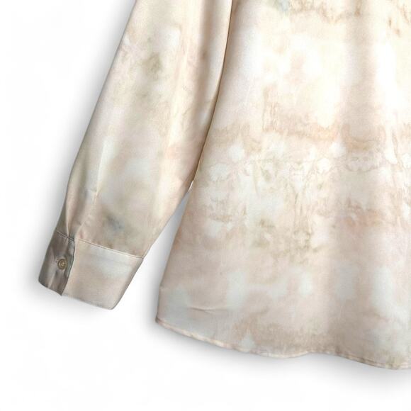 Soft Surroundings Women's Abstract Watercolor Half Button Tunic Top 1X Pink Gray - Picture 8 of 9